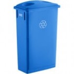 Lavex 23 Gallon Green Slim Rectangular Recycling Can and Green Lid with Holes Lavex 23 Gallon Green Slim Rectangular Recycling Can and Green Lid with Holes
