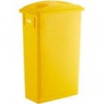Lavex 23 Gallon Green Slim Rectangular Recycling Can and Green Lid with Holes Lavex 23 Gallon Green Slim Rectangular Recycling Can and Green Lid with Holes