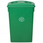Lavex 23 Gallon Green Slim Rectangular Recycling Can and Green Lid with Holes Lavex 23 Gallon Green Slim Rectangular Recycling Can and Green Lid with Holes