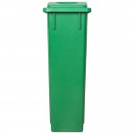Lavex 23 Gallon Green Slim Rectangular Recycling Can and Green Lid with Holes Lavex 23 Gallon Green Slim Rectangular Recycling Can and Green Lid with Holes