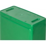 Lavex 23 Gallon Green Slim Rectangular Recycling Can and Green Lid with Holes Lavex 23 Gallon Green Slim Rectangular Recycling Can and Green Lid with Holes