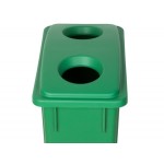 Lavex 23 Gallon Green Slim Rectangular Recycling Can and Green Lid with Holes Lavex 23 Gallon Green Slim Rectangular Recycling Can and Green Lid with Holes