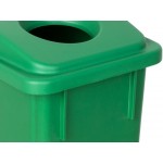 Lavex 23 Gallon Green Slim Rectangular Recycling Can and Green Lid with Holes Lavex 23 Gallon Green Slim Rectangular Recycling Can and Green Lid with Holes