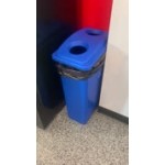 Lavex 23 Gallon Green Slim Rectangular Recycling Can and Green Lid with Holes Lavex 23 Gallon Green Slim Rectangular Recycling Can and Green Lid with Holes