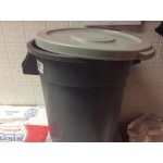 Continental 2001GY Huskee 20 Gallon Gray Round Trash Can Lid