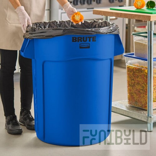 Rubbermaid® FG264300BLUE BRUTE 44 Gallon Blue Round Trash Can