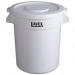 Lavex 20 Gallon White Round Commercial Trash Can and Lid Lavex 20 Gallon White Round Commercial Trash Can and Lid