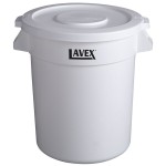 Lavex 20 Gallon White Round Commercial Trash Can and Lid Lavex 20 Gallon White Round Commercial Trash Can and Lid