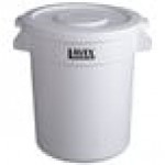 Lavex 20 Gallon White Round Commercial Trash Can and Lid Lavex 20 Gallon White Round Commercial Trash Can and Lid