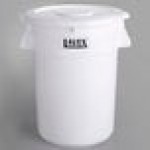 Lavex 20 Gallon White Round Commercial Trash Can and Lid Lavex 20 Gallon White Round Commercial Trash Can and Lid