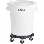 Lavex 20 Gallon White Round Commercial Trash Can and Lid Lavex 20 Gallon White Round Commercial Trash Can and Lid