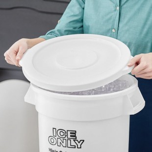 Choice White Lid for 10 Gallon White Ice Bucket