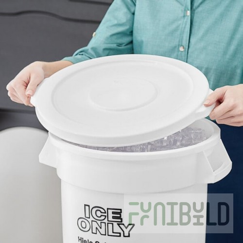Choice White Lid for 10 Gallon White Ice Bucket