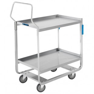 Lakeside 4943 Heavy-Duty Stainless Steel Two Shelf Handler Series Utility Cart - 39 Lakeside 4943 Heavy-Duty Stainless Steel Two Shelf Handler Series Utility Cart - 39