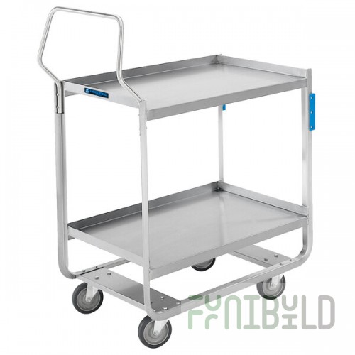 Lakeside 4943 Heavy-Duty Stainless Steel Two Shelf Handler Series Utility Cart - 39
