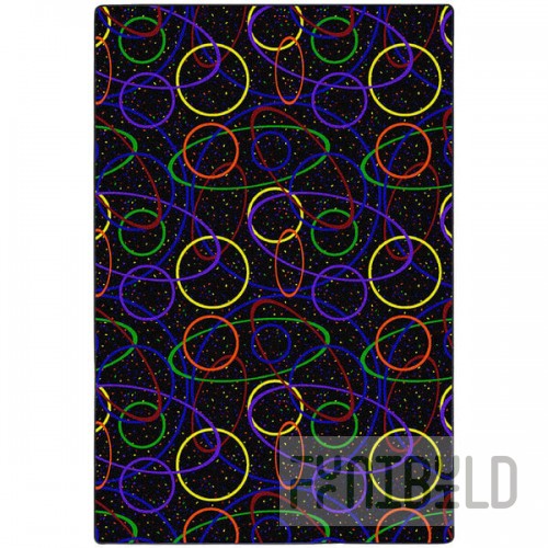 Joy Carpets Neon Lights Looped 12' x 12' Fluorescent Square Area Rug