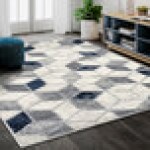 Abani Arto Collection 3' x 5' Neutral Gray Contemporary Geometric Cubes Area Rug