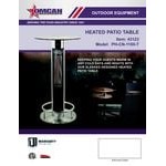 Omcan 43123 Bar Height Glass Top Electric Heated Patio Table - 110V, 1500W