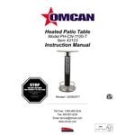Omcan 43123 Bar Height Glass Top Electric Heated Patio Table - 110V, 1500W