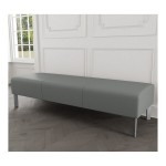 Lesro Luxe Lounge Series Open House Asteroid Fabric 3-Seat Bench with Steel Legs Lesro Luxe Lounge Series Open House Asteroid Fabric 3-Seat Bench with Steel Legs