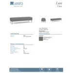 Lesro Luxe Lounge Series Open House Asteroid Fabric 3-Seat Bench with Steel Legs Lesro Luxe Lounge Series Open House Asteroid Fabric 3-Seat Bench with Steel Legs