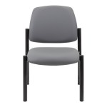 Boss Gray Mid-Back Antimicrobial Vinyl Guest Chair with 300 lb. Capacity