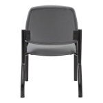 Boss Gray Mid-Back Antimicrobial Vinyl Guest Chair with 300 lb. Capacity