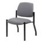 Boss Gray Mid-Back Antimicrobial Vinyl Guest Chair with 300 lb. Capacity