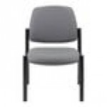 Boss Gray Mid-Back Antimicrobial Vinyl Guest Chair with 300 lb. Capacity