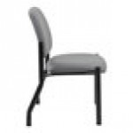 Boss Gray Mid-Back Antimicrobial Vinyl Guest Chair with 300 lb. Capacity