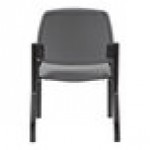Boss Gray Mid-Back Antimicrobial Vinyl Guest Chair with 300 lb. Capacity