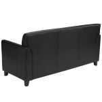 Flash Furniture BT-827-3-BK-GG Hercules Diplomat Black Leather Sofa with Wooden Feet Flash Furniture BT-827-3-BK-GG Hercules Diplomat Black Leather Sofa with Wooden Feet