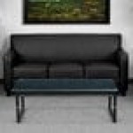 Flash Furniture BT-827-3-BK-GG Hercules Diplomat Black Leather Sofa with Wooden Feet Flash Furniture BT-827-3-BK-GG Hercules Diplomat Black Leather Sofa with Wooden Feet