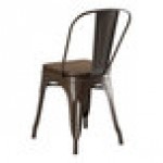 Lancaster Table & Seating Alloy Copper Indoor Cafe Chair with Walnut Wood Seat