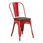 Lancaster Table & Seating Alloy Copper Indoor Cafe Chair with Walnut Wood Seat