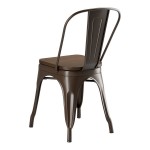 Lancaster Table & Seating Alloy Copper Indoor Cafe Chair with Walnut Wood Seat