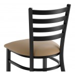 Lancaster Table & Seating Black Finish Ladder Back Chair with 2 1/2
