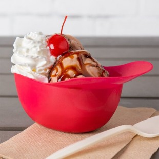 8 oz. Red Mini Baseball Helmet Ice Cream / Snack Bowl - 300/Case