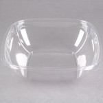 Sabert 19064B150 Bowl2 64 oz. Clear PET Square Deli / Catering Bowl - 150/Case