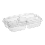 Inline Plastics Essentials 56 oz. Clear PET Plastic 5-Compartment Rectangular Platter with Lid - 125/Case Inline Plastics Essentials 56 oz. Clear PET Plastic 5-Compartment Rectangular Platter with Lid - 125/Case