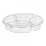 Inline Plastics Essentials 56 oz. Clear PET Plastic 5-Compartment Rectangular Platter with Lid - 125/Case Inline Plastics Essentials 56 oz. Clear PET Plastic 5-Compartment Rectangular Platter with Lid - 125/Case