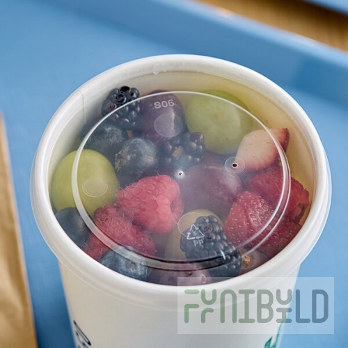 Inno-Pak To Go Fresh 32 oz. Clear Plastic Food Cup Vented Lid - 500/Case