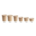 Choice 12 oz. Kraft Poly-Coated Paper Food Cup with Vented Paper Lid - 25/Pack Choice 12 oz. Kraft Poly-Coated Paper Food Cup with Vented Paper Lid - 25/Pack
