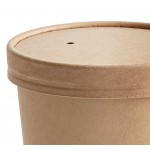 Choice 12 oz. Kraft Poly-Coated Paper Food Cup with Vented Paper Lid - 25/Pack Choice 12 oz. Kraft Poly-Coated Paper Food Cup with Vented Paper Lid - 25/Pack
