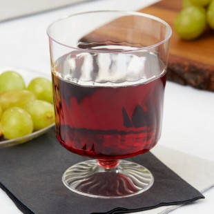 Fineline Flairware 2208 8 oz. 1-Piece Clear Plastic Wine Goblet - 10/Pack Fineline Flairware 2208 8 oz. 1-Piece Clear Plastic Wine Goblet - 10/Pack