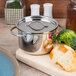 American Metalcraft MPL14 14 oz. Mini Stainless Steel Pot and Lid