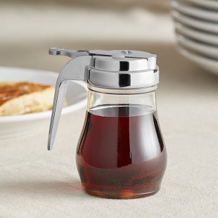 Vollrath 1206 Dripcut® 7 oz. Clear Polycarbonate Teardrop Syrup Server with Chrome Top