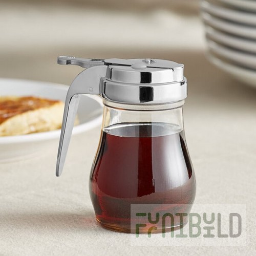 Vollrath 1206 Dripcut® 7 oz. Clear Polycarbonate Teardrop Syrup Server with Chrome Top