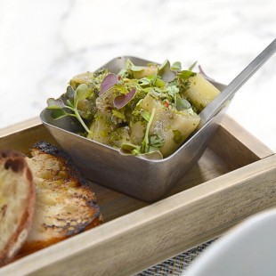 Front of the House Mod 5 oz. Square Antique Finish Stainless Steel Ramekin - 12/Case Front of the House Mod 5 oz. Square Antique Finish Stainless Steel Ramekin - 12/Case
