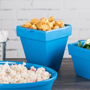 TableCraft CW1470SBL 2 Qt. Sky Blue Cast Aluminum Square Condiment Bowl TableCraft CW1470SBL 2 Qt. Sky Blue Cast Aluminum Square Condiment Bowl